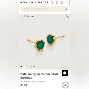 Monica Vinader green earrings